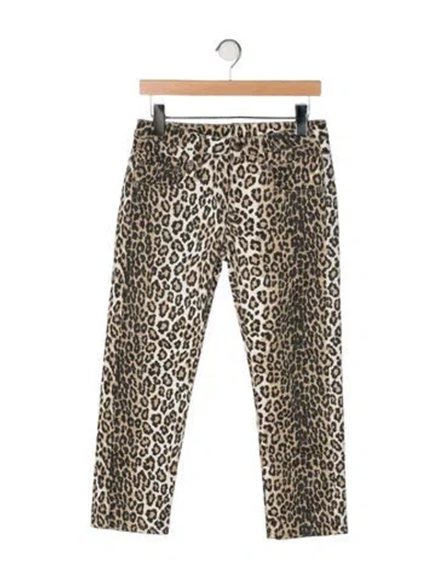 Pre-owned R13 Animal Print Straight Leg Pants In Neutral