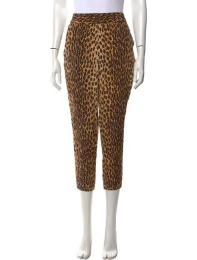 Pre-owned R13 Animal Print Straight Leg Pants In Neutrals