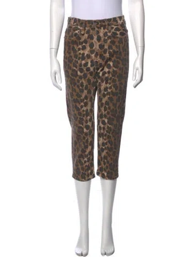 Pre-owned R13 Animal Print Straight Leg Pants In Orange