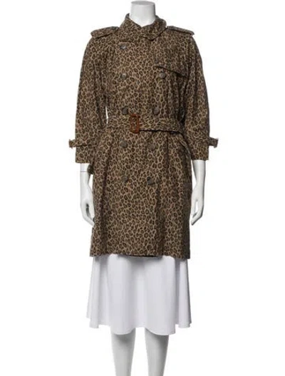 Pre-owned R13 Animal Print Trench Coat In Brown
