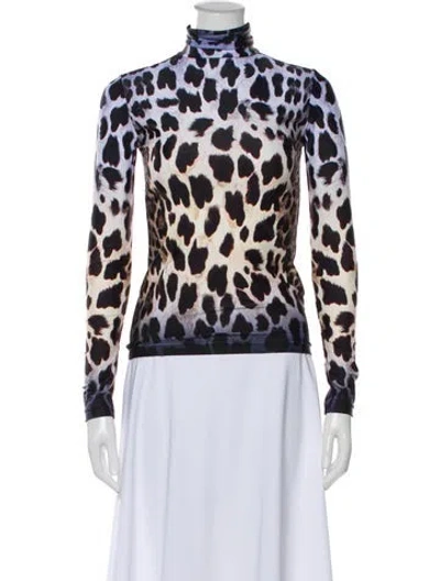 Pre-owned R13 Animal Print Turtleneck Top In Multi