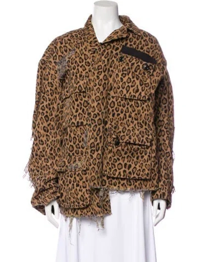 Pre-owned R13 Animal Print Utility Jacket In Brown