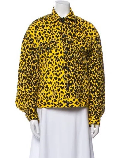 Pre-owned R13 Animal Print Utility Jacket In Yellow