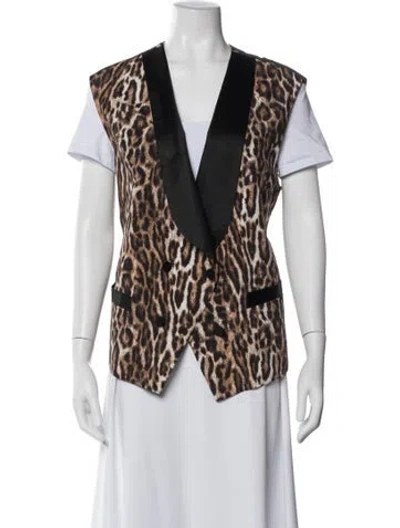 Pre-owned R13 Animal Print Vest In Brown