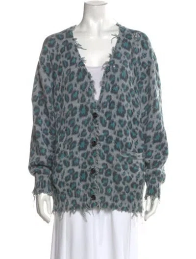 Pre-owned R13 Animal Print V-neck Sweater In Multi