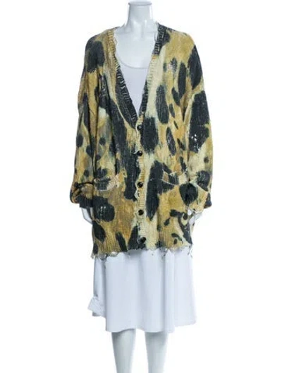 Pre-owned R13 Animal Print V-neck Sweater In Multi