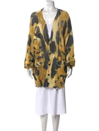 Pre-owned R13 Animal Print V-neck Sweater In Multi