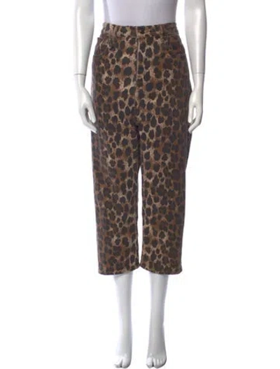 Pre-owned R13 Animal Print Wide Leg Pants In Brown
