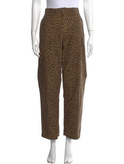 Pre-owned R13 Animal Print Wide Leg Pants In Brown