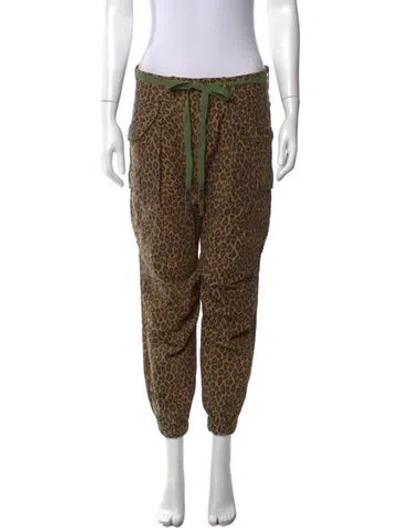 Pre-owned R13 Animal Print Wide Leg Pants In Brown