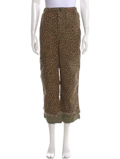 Pre-owned R13 Animal Print Wide Leg Pants In Neutral