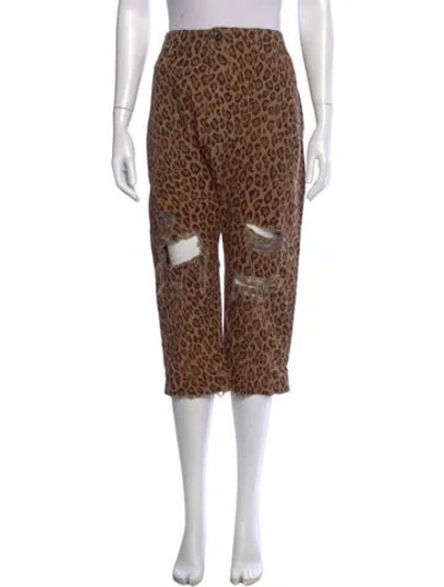 Pre-owned R13 Animal Print Wide Leg Pants In Neutral