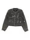 R13 Appliqué-embellished Jacket In Gray