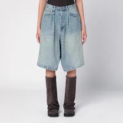 R13 Arnett Indigo Denim Bermuda Shorts In Light Blue