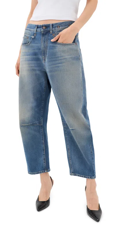 R13 Articulated Knee Ex-boyfriend Jeans Hackney Blue