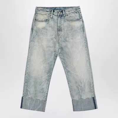 R13 ASH BLUE VINTAGE JEANS WITH TURN-UPS