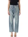R13 Button Fly Crossover Jeans With Five Pockets In Blue