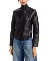 R13 Asymmetrical Front Leather Jacket In Black