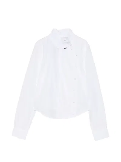 R13 Asymmetrical Shirt In White
