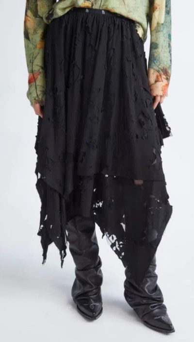 R13 Asymmetrical Skirt In Black