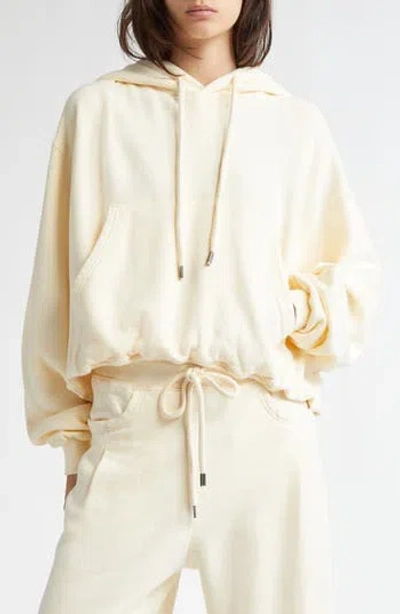 R13 R13 BALLOON BUBBLE HEM COTTON FLEECE HOODIE