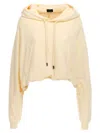 R13 Balloon Bubble Hem Cotton Fleece Hoodie In White