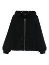 R13 Balloon-sleeve Zip-up Hoodie In Black