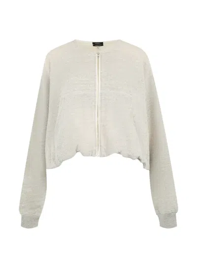 R13 Balloon Zip-up Sweatshirt In Gray