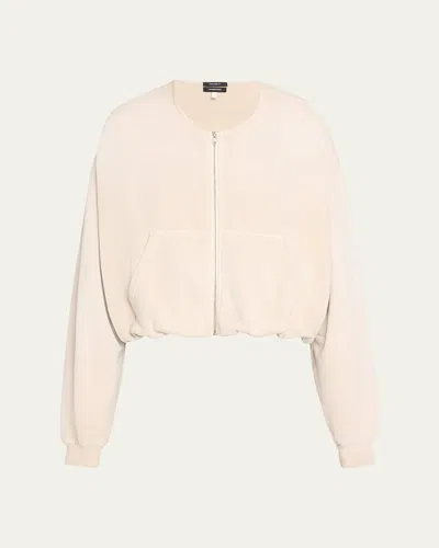 R13 Balloon-sleeve Cotton Bomber Jacket In Neutral