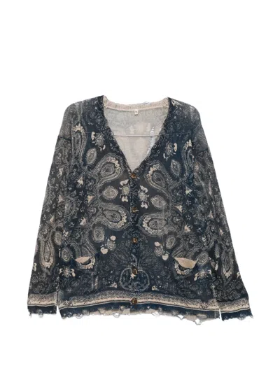 R13 Bandana Button Knitwear In Blue