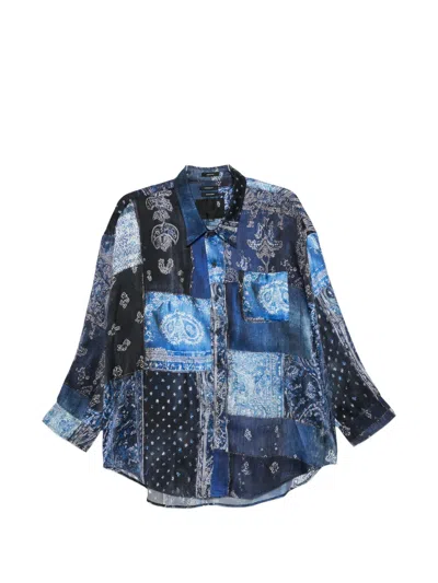 R13 Bandana Patchwork Shirt In Blue