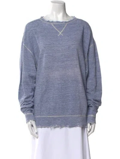 Pre-owned R13 Bateau Neckline Long Sleeve Sweatshirt In Blue