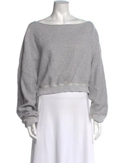 Pre-owned R13 Bateau Neckline Long Sleeve Sweatshirt In Gray