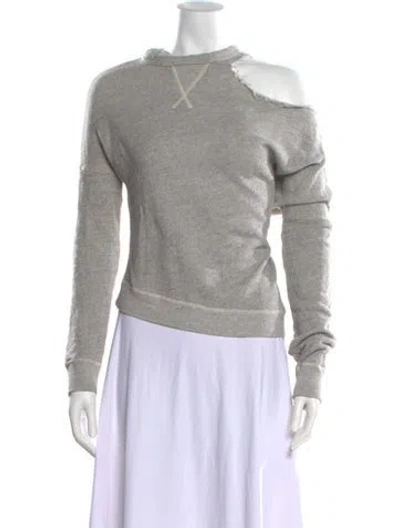 Pre-owned R13 Bateau Neckline Long Sleeve Sweatshirt In Gray