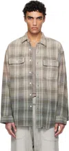 R13 Relaxed Work Shirt In Grad Blchd Blu Plaid