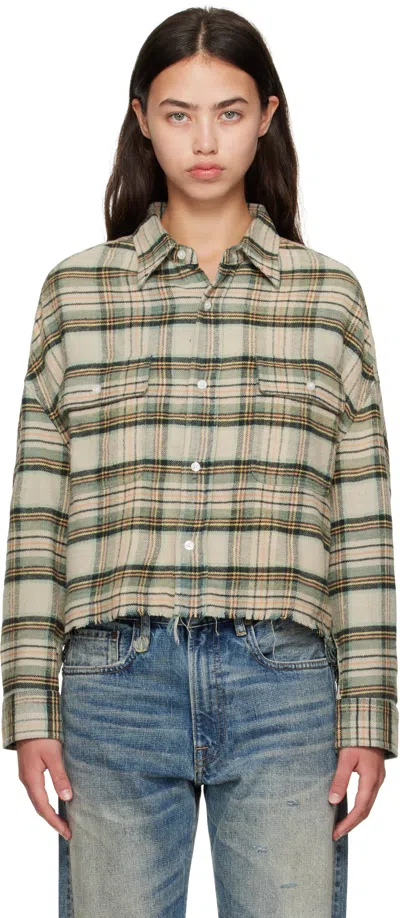 R13 Beige & Green Cropped Work Shirt