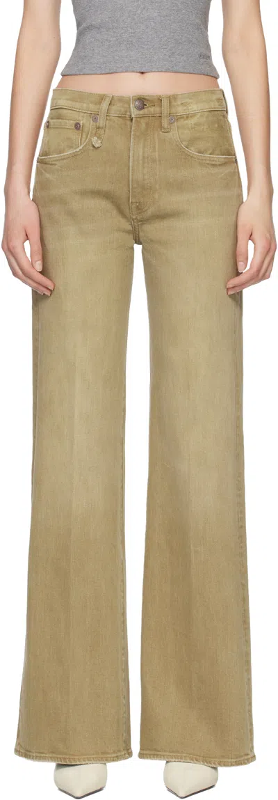 R13 Beige Flared High-rise Jeans
