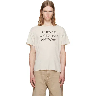 R13 Beige 'i Never Liked You' Boy T-shirt In White