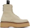 R13 Beige Single Stack Boots In Khaki 512