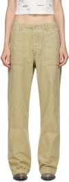 R13 Wide-leg Utility Trousers In Beige