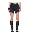 R13 Belt Loop Denim Shorts In Black