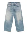 R13 Wide-leg Cropped Jeans With Concealed Fastening In Blue