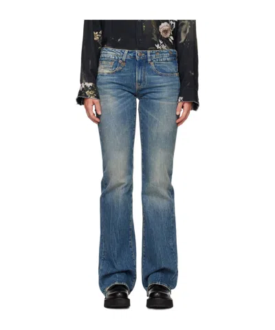 R13 Belt-loop Jeans In Blue