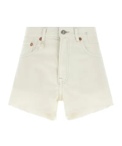 R13 Belt Loop Shorts In White