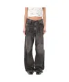 R13 Damon Pleated Wide Leg Jean In Ellery Black In Black