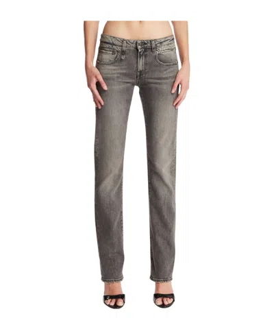 R13 Belt-loop Jeans In Gray
