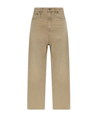 R13 Logo-patch Straight-leg Jeans In Neutral