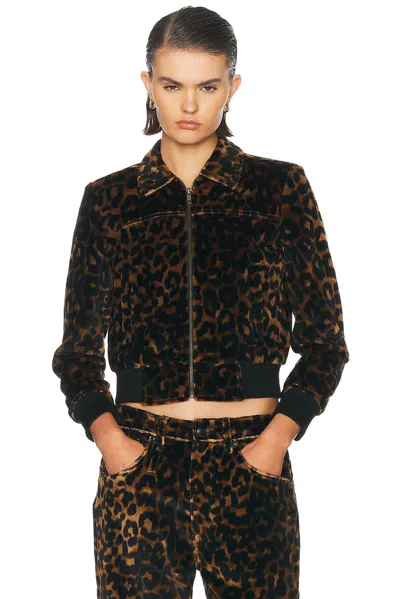 R13 Berlin Jacket In Brown Leopard