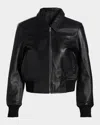 R13 Berlin Leather Bomber Jacket In Black