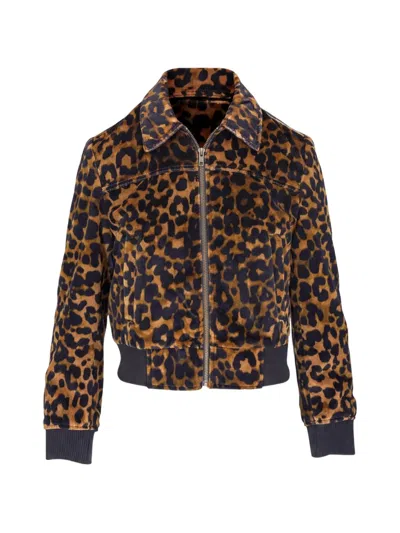 R13 Berlin Leopard-print Jacket In Brown
